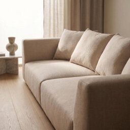 Abakus Direct Tokyo 3 Seater Sofa In Soft Cream Brushed Tweed Fabric With Deep Seat And Plush Cushioning - thumbnail 6