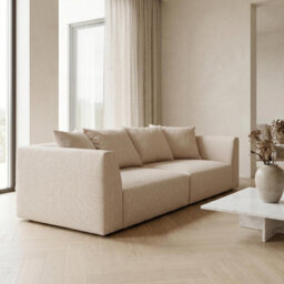 Abakus Direct Tokyo 3 Seater Sofa In Soft Cream Brushed Tweed Fabric With Deep Seat And Plush Cushioning - thumbnail 7