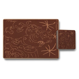 Benjamin Tate Design Brown Wood Bottom Placemat Coaster Set Of 12 With Designer Artwork Limited Edition