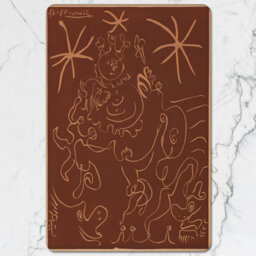Benjamin Tate Design Brown Wood Bottom Placemat Coaster Set Of 12 With Designer Artwork Limited Edition - thumbnail 2