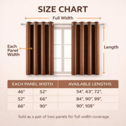 Nod Off Brown Blackout Eyelet Curtains Ring Top Thermal Curtains Ready Made Pair 90X72 Inches - thumbnail 8