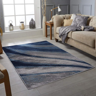 Contemporary Abstract  Design Living Room Area Rug Rectangular Soft Short Pile Carpet For Bedroom Dining Room 80X150 Cm - image 1