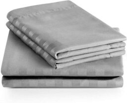 Ameha Stripe Duvet Set With Pillowcase Reversible Bedding & Breathable Microfiber Quilt Cover Grey King Size 230X220Cm - thumbnail 5