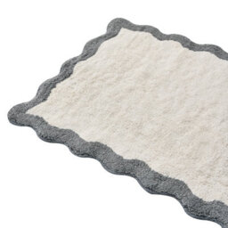 Beliani Bath Mat Nangal Grey/ Beige 60 X 90 Cm Cotton - thumbnail 4