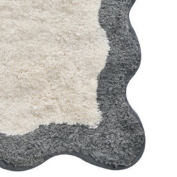 Beliani Bath Mat Nangal Grey/ Beige 60 X 90 Cm Cotton - thumbnail 6