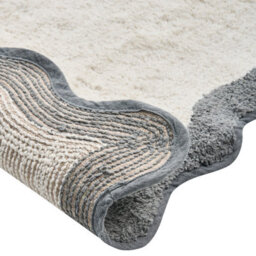 Beliani Bath Mat Nangal Grey/ Beige 60 X 90 Cm Cotton - thumbnail 5