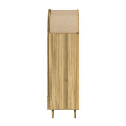 Abrihome Elegant Wardrobe With Fabric Doors & Drawer, Wood-Look Clothes Cabinet With Sturdy Wooden Legs - thumbnail 5