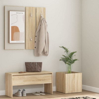 Walplus Hallway Furniture Set Sonoma Oak Engineered Wood - image 1