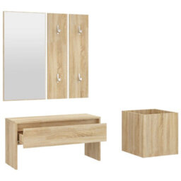 Walplus Hallway Furniture Set Sonoma Oak Engineered Wood - thumbnail 5
