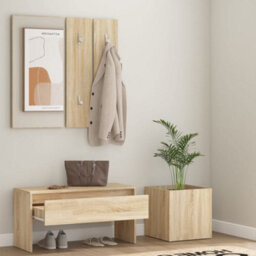 Walplus Hallway Furniture Set Sonoma Oak Engineered Wood - thumbnail 3