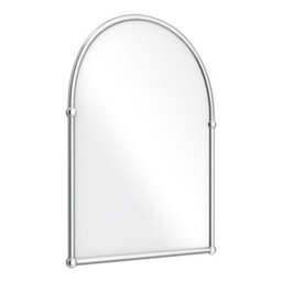 Enki Elizabeth Chrome Victorian Bathroom Living Bedroom Glass Metal Arched Frame Wall Mounted Vertical Decorative Mirror (W) 555mm