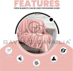 Gc Gaveno Cavailia Fluffy Pop Throw 150X200Cm Blush Pink Lightweight Honeycomb Blanket For Bed Settee Throws For Sofas Couch Chair - thumbnail 3