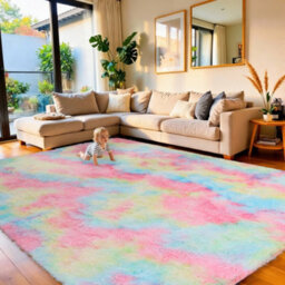 Aspire Homeware Non Slip Rainbow Shaggy Rug Soft Fluffy Washable, Living Room And Dining Room Rug, (L)230Cm X (W)160Cm - thumbnail 1