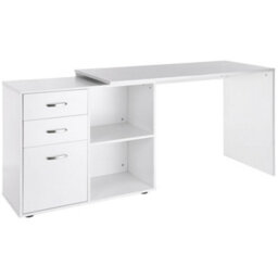 Homcom Computer Desk Table Workstation L Shape File Cabinet White Home Office - thumbnail 2