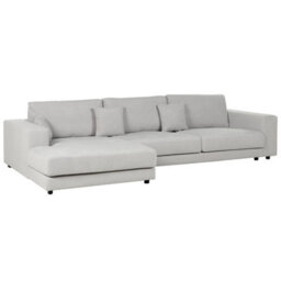 Beliani Corner Sofa 5 Seater Lofoten Fabric Light Grey Right Hand - thumbnail 4