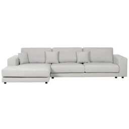 Beliani Corner Sofa 5 Seater Lofoten Fabric Light Grey Right Hand - thumbnail 1