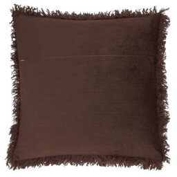 furn. Furn Rowan Faux Fur Polyester Filled Cushion, Chocolate, 50 X 50Cm - thumbnail 3