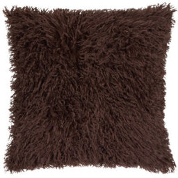 furn. Furn Rowan Faux Fur Polyester Filled Cushion, Chocolate, 50 X 50Cm - thumbnail 2