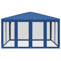 Walplus Party Tent Garden Gazebo Canopy With 8 Mesh Sidewalls Blue 4X4 M Hdpe - thumbnail 3