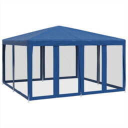 Walplus Party Tent Garden Gazebo Canopy With 8 Mesh Sidewalls Blue 4X4 M Hdpe - thumbnail 2