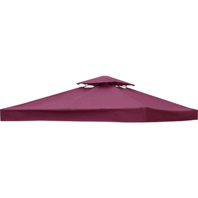 Sundaze 2-Tier Garden Gazebo Top Cover For 3X3M Replacement Canopy Roof Wine Red - image 1