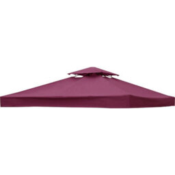 Sundaze 2-Tier Garden Gazebo Top Cover For 3X3M Replacement Canopy Roof Wine Red - thumbnail 1