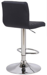 Lamboro Florentino Single Leather Kitchen Bar Stool, Chrome Footrest, Adjustable Swivel Gas Lift, Breakfast Bar & Home Barstool, Black - thumbnail 4