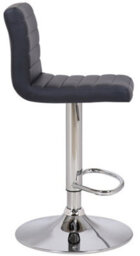 Lamboro Florentino Single Leather Kitchen Bar Stool, Chrome Footrest, Adjustable Swivel Gas Lift, Breakfast Bar & Home Barstool, Black - thumbnail 2