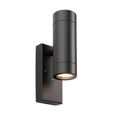 Luminosa Lighting Luminosa Palin Outdoor Up Down Wall Lamp Matt Black Paint & Clear Glass Ip44 - image 1