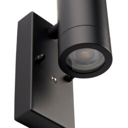 Luminosa Lighting Luminosa Palin Outdoor Up Down Wall Lamp Matt Black Paint & Clear Glass Ip44 - thumbnail 6