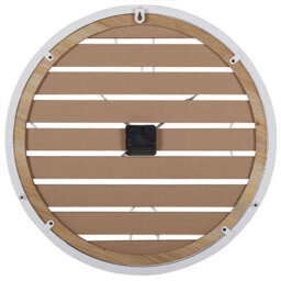Wyld And Coco Harborco 50 Cm Round Wall Clock - Handmade Slatted Fir Wood Face, Dark Brown With White Frame - thumbnail 3