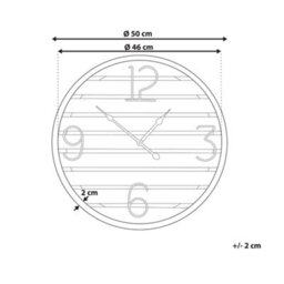 Wyld And Coco Harborco 50 Cm Round Wall Clock - Handmade Slatted Fir Wood Face, Dark Brown With White Frame - thumbnail 4