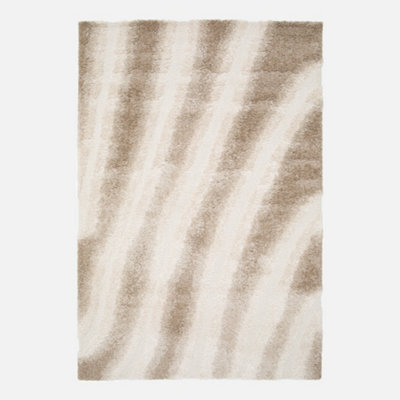 Sweeek - Indoor Rug With Beige Striped Pattern 150X80 Cm - Lou - image 1