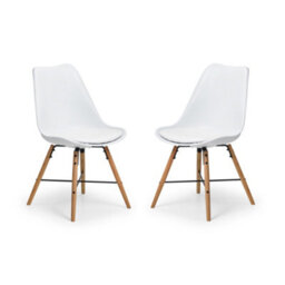Oakham Rosedale Elegant White Seat & Oak Legs Dining Chairs - Set Of 2 - thumbnail 1