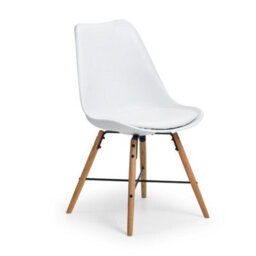 Oakham Rosedale Elegant White Seat & Oak Legs Dining Chairs - Set Of 2 - thumbnail 2