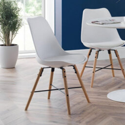 Oakham Rosedale Elegant White Seat & Oak Legs Dining Chairs - Set Of 2 - thumbnail 4
