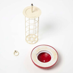 Homescapes Tall Red Mushroom Hanging Bird Feeder - thumbnail 3
