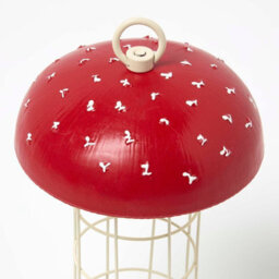 Homescapes Tall Red Mushroom Hanging Bird Feeder - thumbnail 2