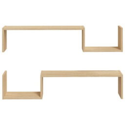 Berkfield Wall Shelf 2 Pcs Sonoma Oak 100X15X20 Cm Engineered Wood - thumbnail 5