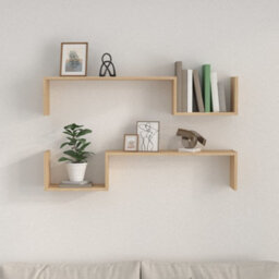 Berkfield Wall Shelf 2 Pcs Sonoma Oak 100X15X20 Cm Engineered Wood - thumbnail 3