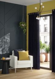 GoodHome Ruvor Navy Plain Woven Lined Eyelet Curtain (W)167Cm (L)228Cm, Pair - thumbnail 6