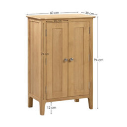 Oakham Premium Strathmore Shoe Cupboard In Oak - thumbnail 5