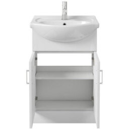 Affine Freestanding Vanity Unit Basin Sink Bathroom Storage Furniture Gloss White 560mm - thumbnail 4