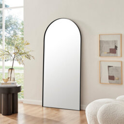 Furniturebox Uk Ottilie Large Full Length Black Arch Wall Mirror - thumbnail 2