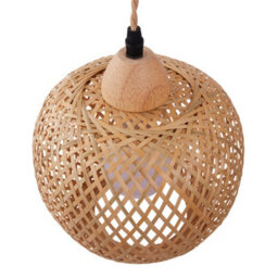 Komore Bamboo Lantern Wall Light Wood Frame Adjustable Hanging Cord,e27 - thumbnail 7
