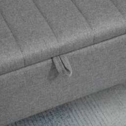 Wyld Haus Kala Grey Rectangular Storage Ottoman Bench 102 X 40 X 44 Cm - Flip-Top, Padded Seat, Steel Legs - thumbnail 9