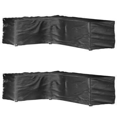 Walplus L-Shaped Outdoor Garden Furniture Covers 2 Pcs 16 Eyelets 210X260X80 Cm - image 1