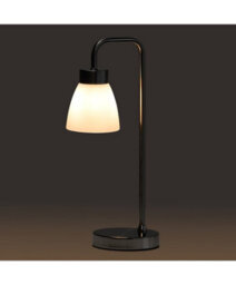 Lighting Supermarket Arch Satin Silver Vintage Industrial Table Lamp With Jasmin Opal Glass Shade - thumbnail 5