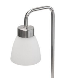 Lighting Supermarket Arch Satin Silver Vintage Industrial Table Lamp With Jasmin Opal Glass Shade - thumbnail 3