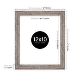 12X10 Walnut Ornate Picture Frame (30.5 X 25.4Cm) Poster, Photo, Artwork, Gallery Wall Or Print - thumbnail 2